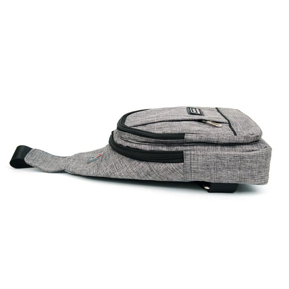 Gray Polyester Crossbody Sling Bag Backpack - Picture 3 of 7